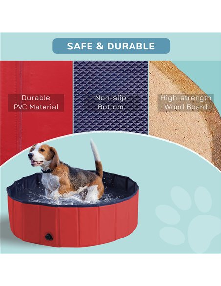 PawHut Foldable Dog Paddling Pool Pet Cat Swimming Pool Indoor/ Outdoor Collapsible Summer Bathing Tub Shower Tub Puppy Washer,  - pic 146159 | FastDaddyshop