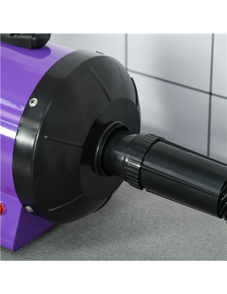 PawHut Dog Hair Dryer Pet Grooming Blaster Dryer Blower Adjustable Temperature Speed with 2.1M Flexible Hose 3 Nozzles - Purple - pic 146242 | FastDaddyshop