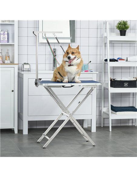 PawHut Adjustable Pet Grooming Arm, with Clamp, Haunch Holders & Grooming Loop - Sliver-Tone - pic 146253 | FastDaddyshop