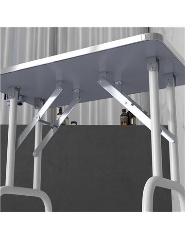 PawHut 32" Foldable Dog Grooming Table Pet Drying Beauty Table Adjustable Fixed Arm Rubber Top, Blue
