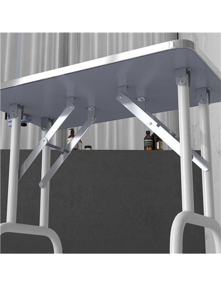 PawHut 32" Foldable Dog Grooming Table Pet Drying Beauty Table Adjustable Fixed Arm Rubber Top, Blue - pic 146296 | FastDaddyshop