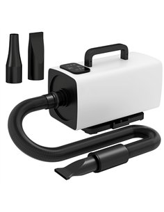 PawHut 2200W Dog Hair Dryer with Auto Adjustable Temperature & Airflow, 3 Nozzles, Digital Screen, for Dogs Cats, White