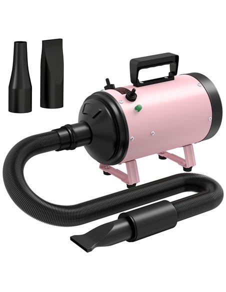PawHut 2200W Dog Hair Dryer with Adjustable Temperature & Velocity, 3 Different Nozzles, Pink - pic 146315 | FastDaddyshop