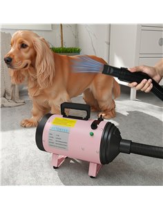 PawHut 2200W Dog Hair Dryer with Adjustable Temperature & Velocity, 3 Different Nozzles, Pink 2