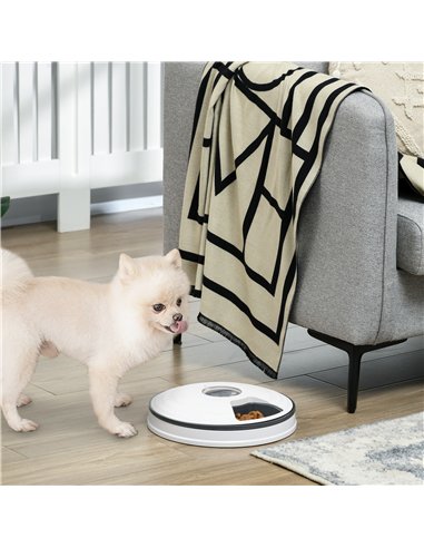PawHut Automatic Pet Dog Cat Feeder w/ Digital Timer Six-Meal Food Dispenser