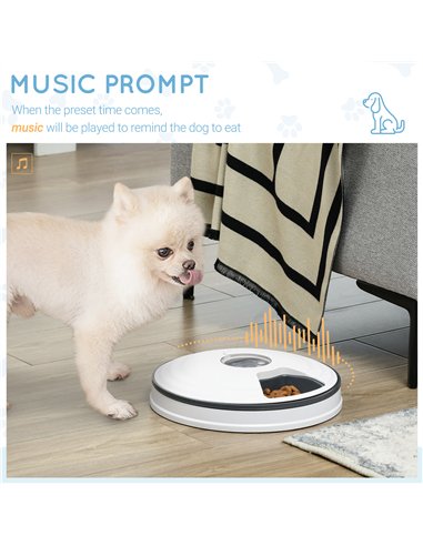 PawHut Automatic Pet Dog Cat Feeder w/ Digital Timer Six-Meal Food Dispenser