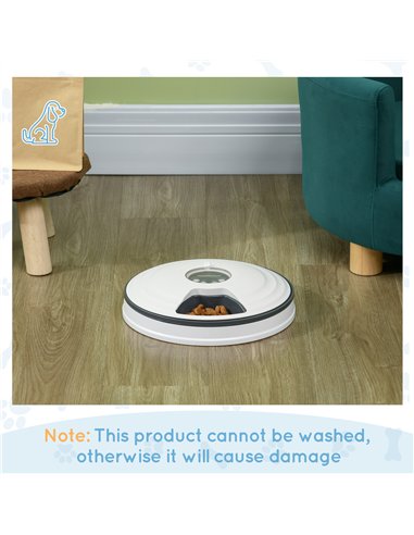 PawHut Automatic Pet Dog Cat Feeder w/ Digital Timer Six-Meal Food Dispenser