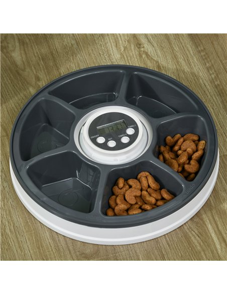 PawHut Automatic Pet Dog Cat Feeder w/ Digital Timer Six-Meal Food Dispenser - pic 146377 | FastDaddyshop