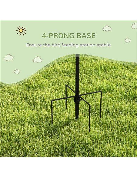 Pawhut Bird Feeding Station Kit, Wild Bird Feeder Pole with 6 Hooks, 4 Hanging Feeders for Peanuts, Seed, Fat Balls, for Garden, - pic 146383 | FastDaddyshop