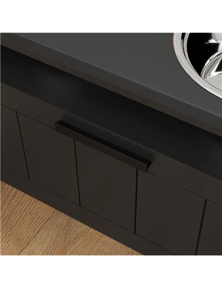 PawHut Raised Dog Bowl with Slow Feeder, Two Stainless Steel Dog Bowls, Drawer, for Large and Extra Large Dogs, Black - pic 146530 | FastDaddyshop