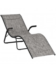 Outsunny Folding Chaise Lounge Chair, Reclining Garden Sun Lounger, Grey