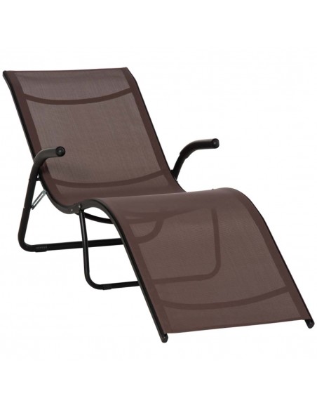 Outsunny Folding Chaise Lounge Chair, Reclining Garden Sun Lounger, Dark Brown - pic 14655 | FastDaddyshop