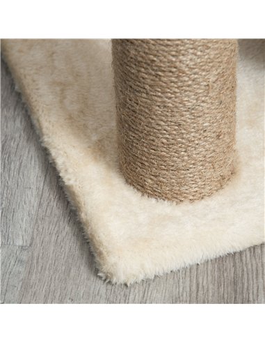 PawHut Cat Tree Tower, with Scratching Posts, Pad, Bed, Perch, Toy Ball - Light Brown