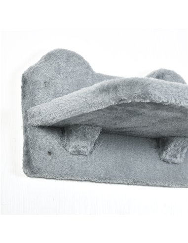 PawHut 4PCs Wall-Mounted Cat Shelves w/ Scratching Post, Hammock, Nest - Grey