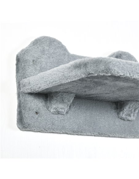 PawHut 4PCs Wall-Mounted Cat Shelves w/ Scratching Post, Hammock, Nest - Grey - pic 146620 | FastDaddyshop