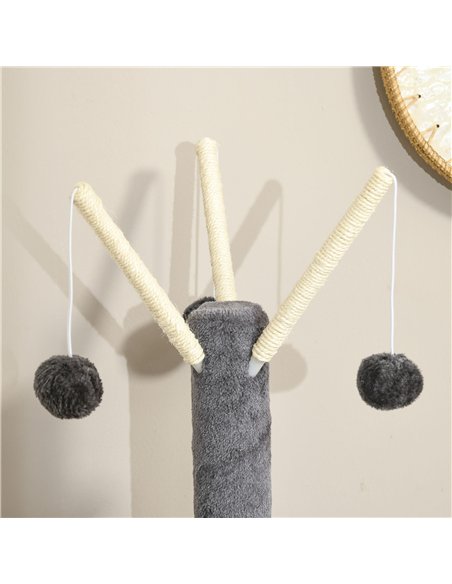 PawHut 121cm Cat Tree Tower for Indoor Cats Kitten Activity Centre Scratching Post with Bed Tunnel Perch Interactive Ball Toy Gr - pic 146637 | FastDaddyshop