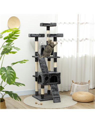 PawHut Cat Tree Scratching House, Activity Play Centre