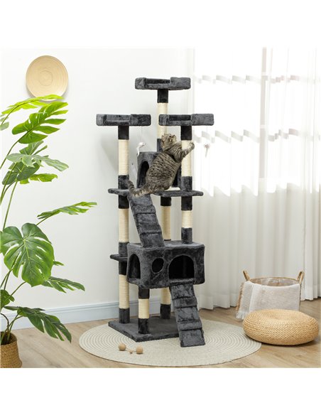 PawHut Cat Tree Scratching House, Activity Play Centre - pic 146677 | FastDaddyshop