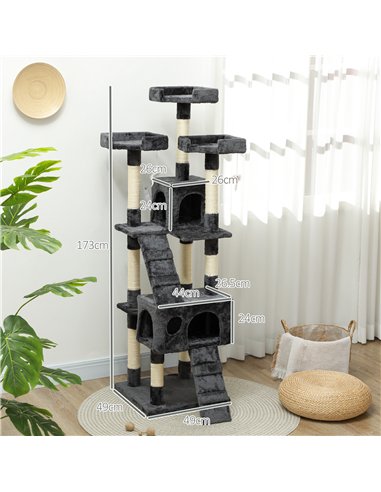PawHut Cat Tree Scratching House, Activity Play Centre