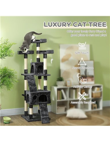 PawHut Cat Tree Scratching House, Activity Play Centre