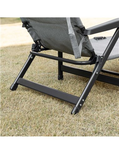 Outsunny Folding Sun Lounger, 7-Reclining Position Sleeping Bed, Light Grey