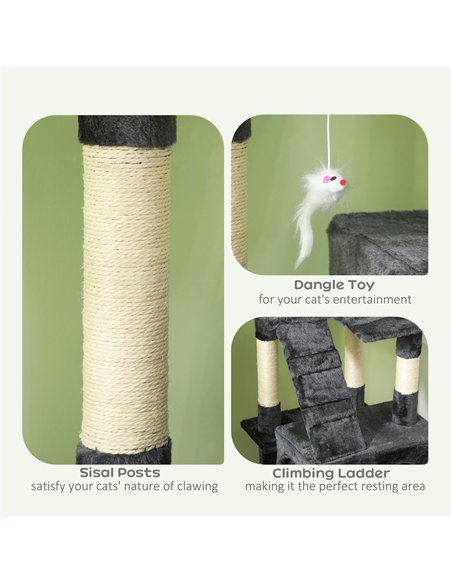 PawHut Cat Tree Scratching House, Activity Play Centre - pic 146680 | FastDaddyshop