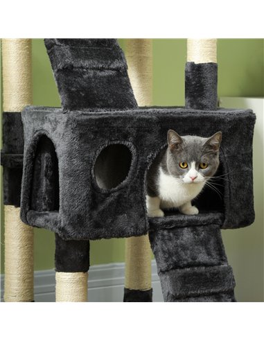 PawHut Cat Tree Scratching House, Activity Play Centre