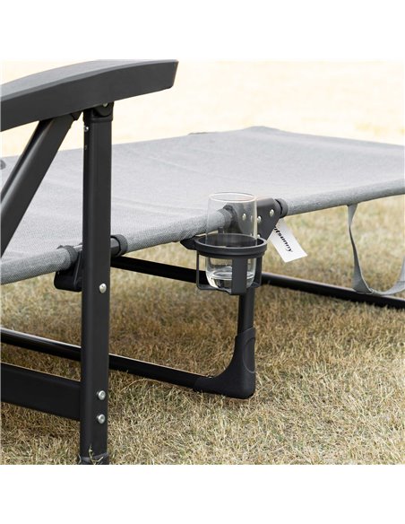 Outsunny Folding Sun Lounger, 7-Reclining Position Sleeping Bed, Light Grey - pic 14669 | FastDaddyshop
