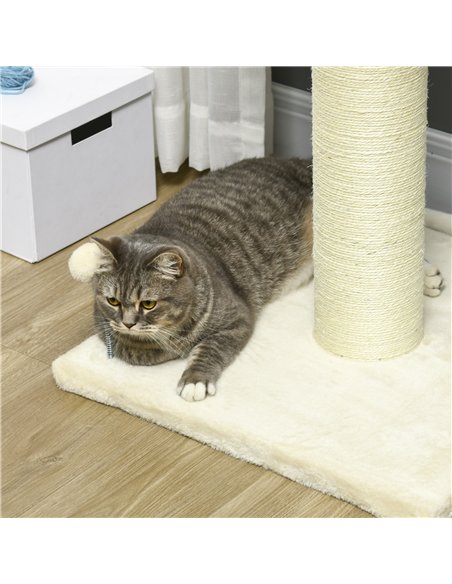 PawHut Cat Tree, with Sisal Wrapped Scratching Post - Cream - pic 146710 | FastDaddyshop