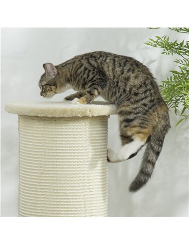 PawHut 85cm Tall Cat Scratching Post, with Sisal Rope, Soft Plush, Anti Tip - Beige
