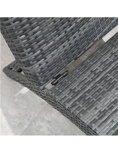 Outsunny Garden Patio Rattan Wicker Folding Sun Lounger Recliner Bed Chair with Cushion for Outdoor, Grey