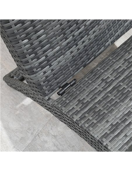 Outsunny Garden Patio Rattan Wicker Folding Sun Lounger Recliner Bed Chair with Cushion for Outdoor, Grey - pic 14676 | FastDaddyshop