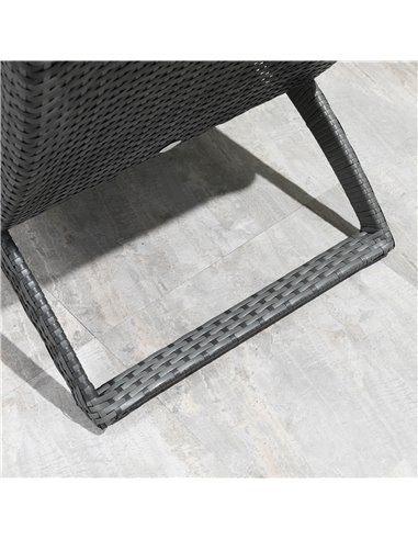 Outsunny Garden Patio Rattan Wicker Folding Sun Lounger Recliner Bed Chair with Cushion for Outdoor, Grey