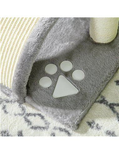 PawHut Cat Tree, Kitten Scratcher Activity Centre, with Sisal Scratching Post, Toy Ball - Grey