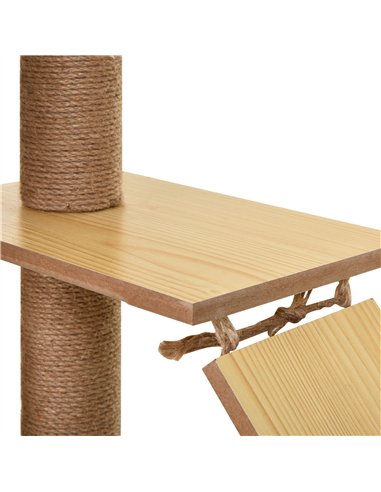 PawHut 130cm Cat Tree for Indoor Cats, Multi-Level Plush Cat Tower, with Five Scratching Posts, Two Perches, Cat House, Hammock