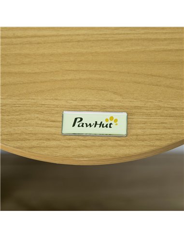 PawHut Wall-Mounted Cat Shelf with Cushion, Guardrails, 34 x 34 x 10.5cm