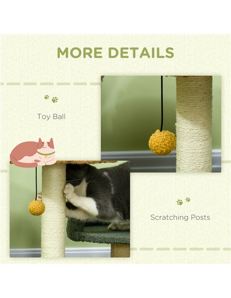 PawHut 52cm Small Cat Tree for Indoor Cats, Scratching Posts with Two Beds, Toy Ball - pic 146833 | FastDaddyshop