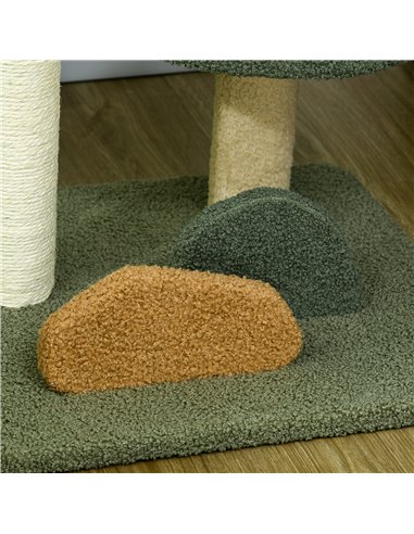 PawHut 52cm Small Cat Tree for Indoor Cats, Scratching Posts with Two Beds, Toy Ball