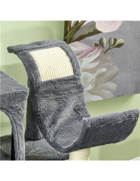 PawHut 177cm Cat Tree with Scratching Post, Hammock, Cat House - Dark Grey - pic 146934 | FastDaddyshop