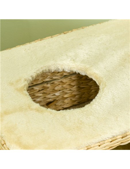 PawHut 95cm Cat Tree Tower for Indoor Cats, with Scratching Post, Cat House, Toy Ball, Platform - Beige - pic 146969 | FastDaddyshop