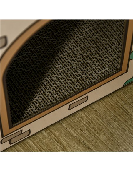 PawHut Two-In-One Cat House, Cat Scratching Board with Scratcher, Catnip, Cat Cardboard Scratcher for Indoor Cats - pic 146979 | FastDaddyshop