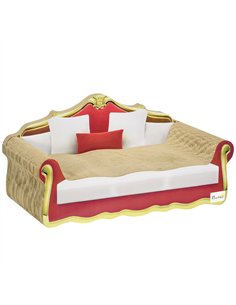 PawHut Cat Cardboard Scratcher, Lounge Sofa Bed with Catnip, 58 x 29.5 x 29cm