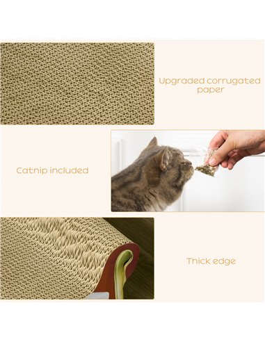 PawHut Cat Cardboard Scratcher, Lounge Sofa Bed with Catnip, 58 x 29.5 x 29cm