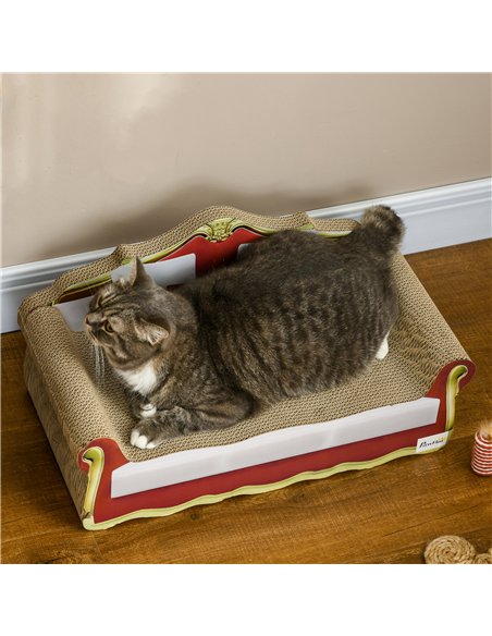 PawHut Cat Cardboard Scratcher, Lounge Sofa Bed with Catnip, 58 x 29.5 x 29cm - pic 146987 | FastDaddyshop