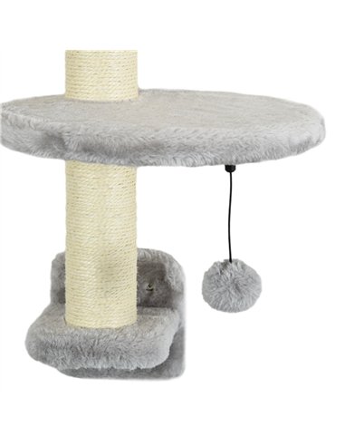 PawHut Three-Piece Wall-Mounted Cat Shelves, with Hammock, Ladder, Platforms, Scratching Post - Grey
