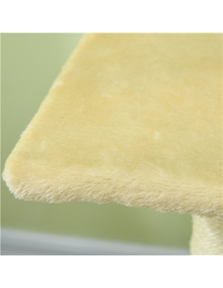 PawHut 72cm Cat Tree with Scratching Post, Pad for Indoor Cats - Cream White - pic 147061 | FastDaddyshop