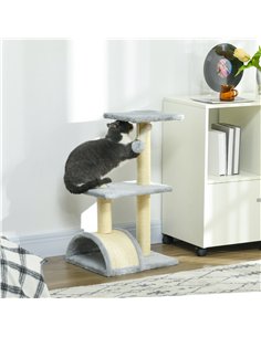 PawHut 72cm Cat Tree with Scratching Post, Pad for Indoor Cats - Light Grey 2