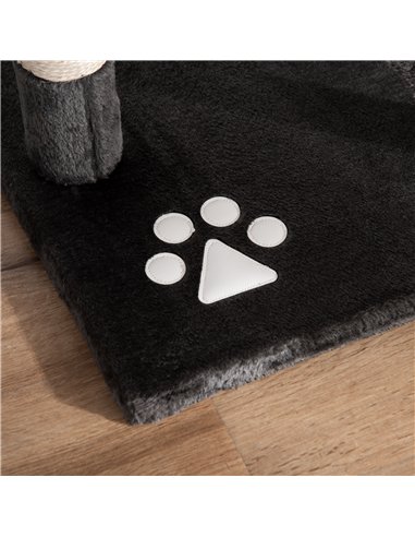 PawHut Floor-to-Ceiling Cat Tree for Indoor Cats, 240-260cm Adjustable Cat Tree - Dark Grey