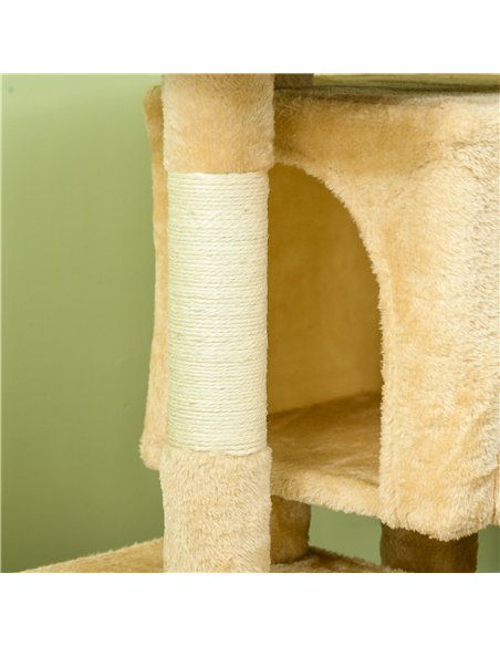 PawHut Sisal Cat Rest & Play Activity Tree w/ 2 House Cream White - pic 147115 | FastDaddyshop