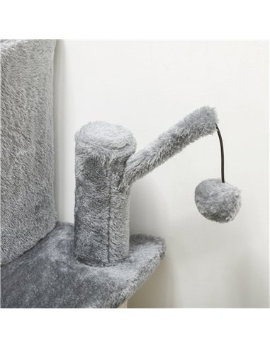 PawHut Sisal 100cm Cat Tree Tower with Sisal Scratching Post Grey